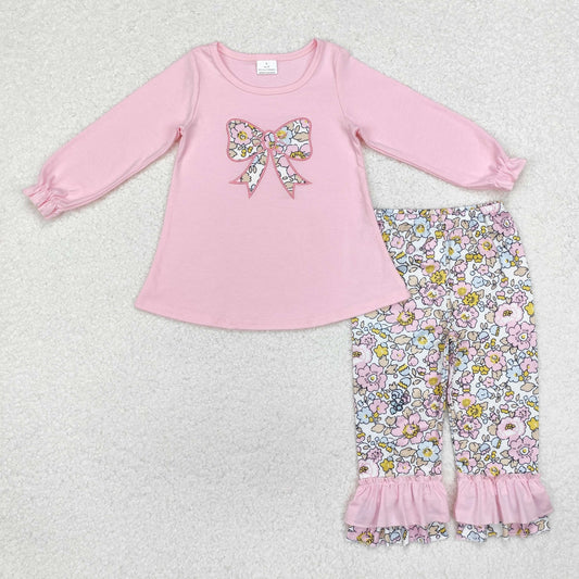 **PREORDER** Embroidered Bow Floral Set