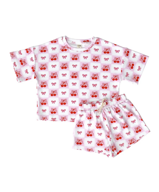 Shorts Set - Checkered Cherry